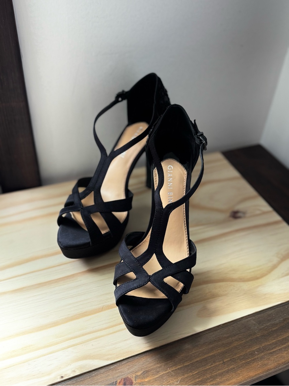 Gianni Bini Black Strappy Heels